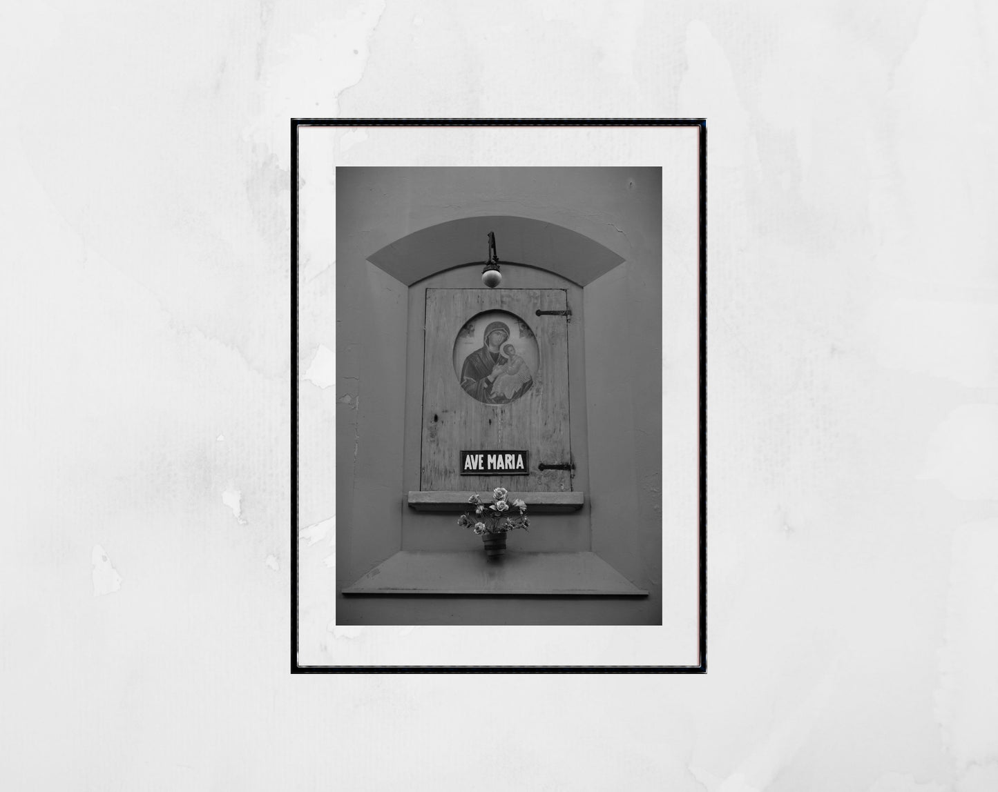 Ave Maria Bologna Italy Black And White Photography Print