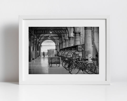 Libreria Nanni Bologna Black And White Photography Art Print