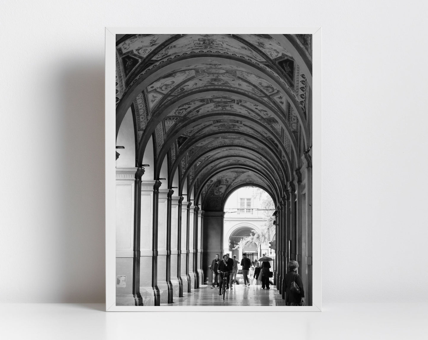 Bologna Black And White Photography Print Palazzo della Banca d'Italia on Via Farini Wall Art