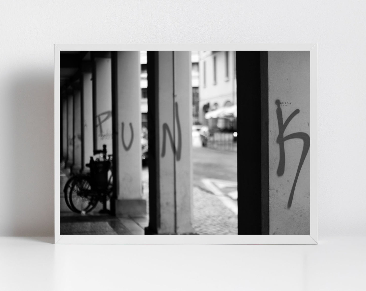 Punk Poster Bologna Italy Street Black And White Photography Print