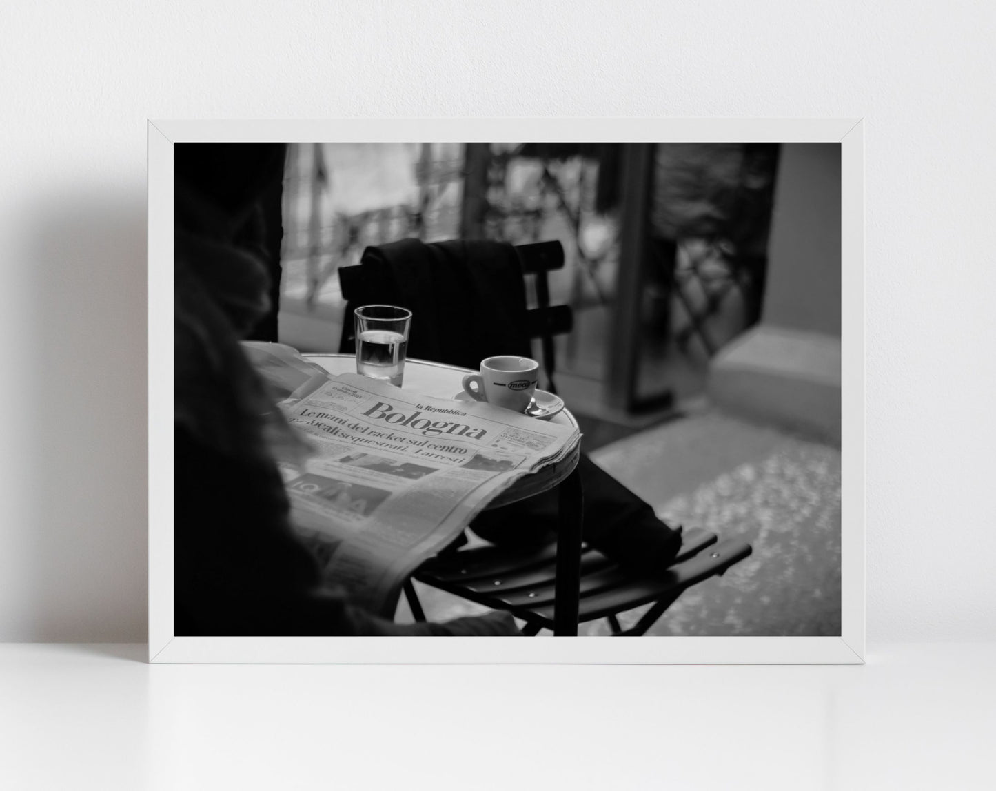 Bologna Italy Fine Art Street Cafe Black And White Photography Print