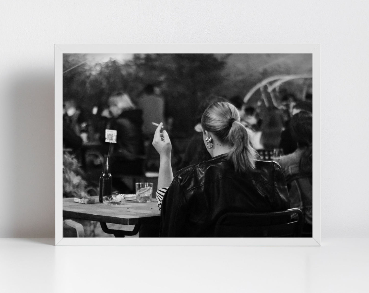 Woman Smoking Cigarette Bologna Italy Fine Art Black And White Photography Print