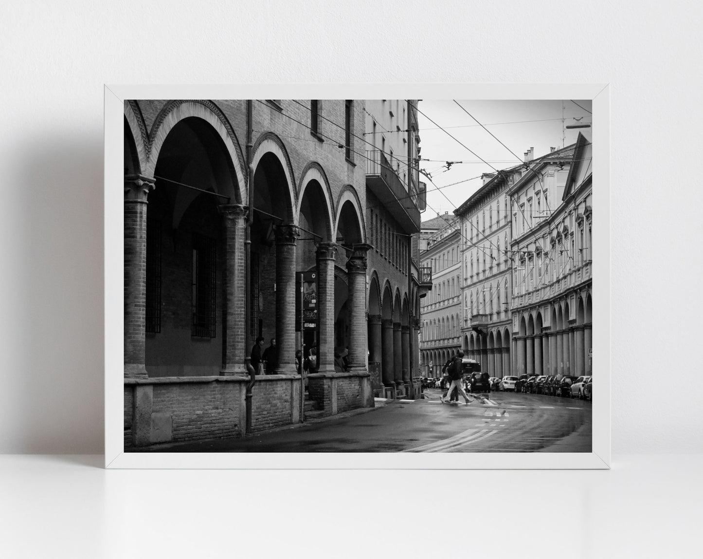Via Zamboni Bologna Italy Black And White Photography Print