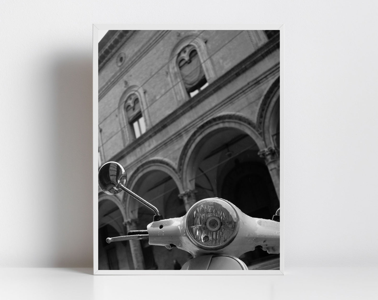 Vespa Bologna Italy Fine Art Black And White Photography Print