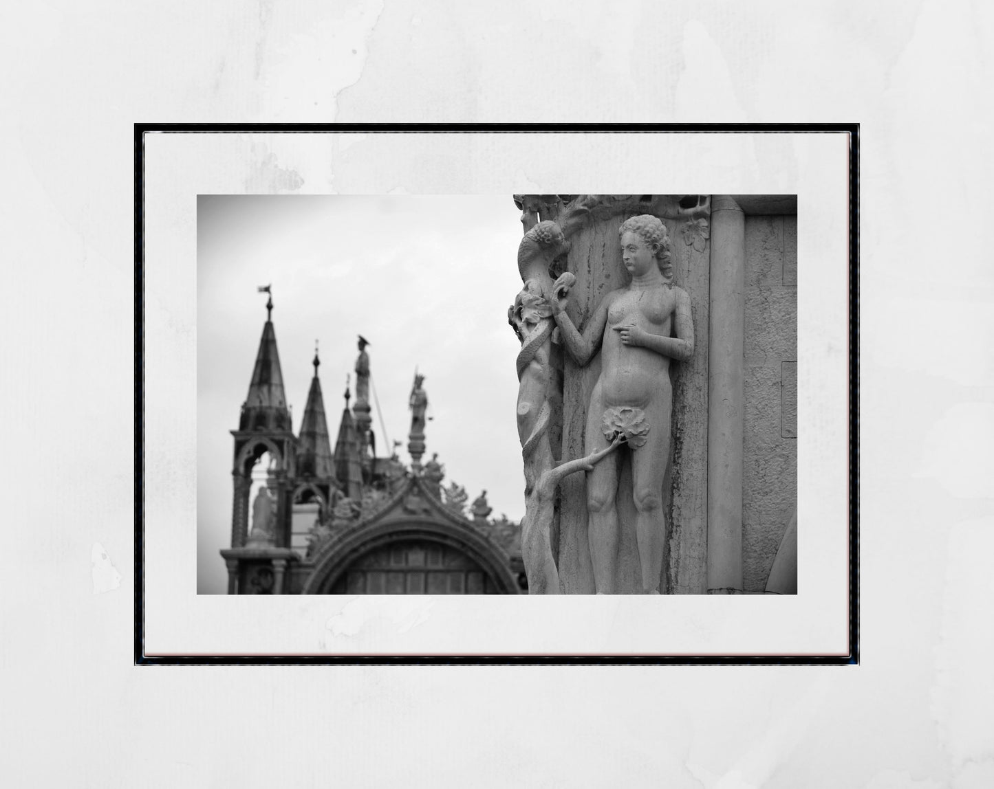 Adam And Eve Doge's Palace Venice Fine Art Black And White Photography Print