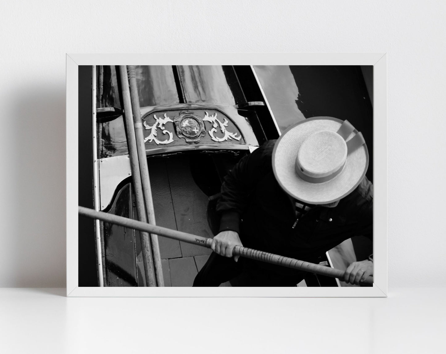 Venice Italy Gondola Black And White Photography Print