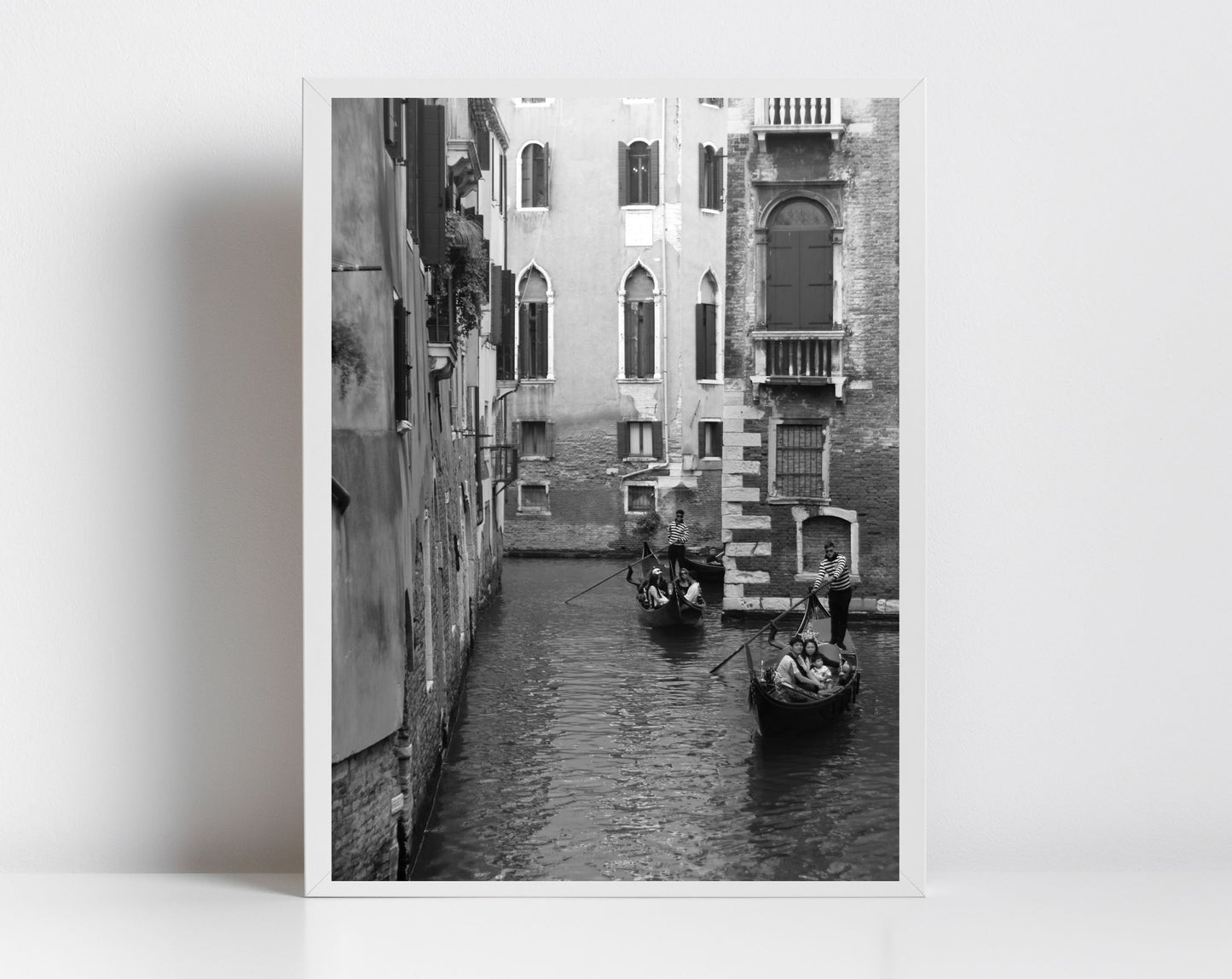Venice Canal Italy Fine Art Black And White Photography Print