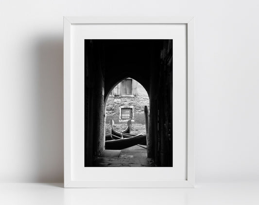 Venice Archway Italy Fine Art Black And White Photography Print