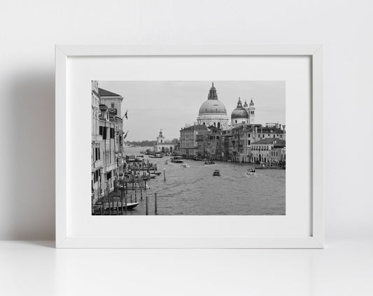Venice Italy Grand Canal Fine Art Black And White Photography Print