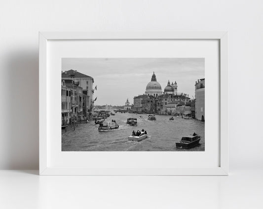 Grand Canal Venice Italy Fine Art Black And White Photography Print Landscape Wall Art