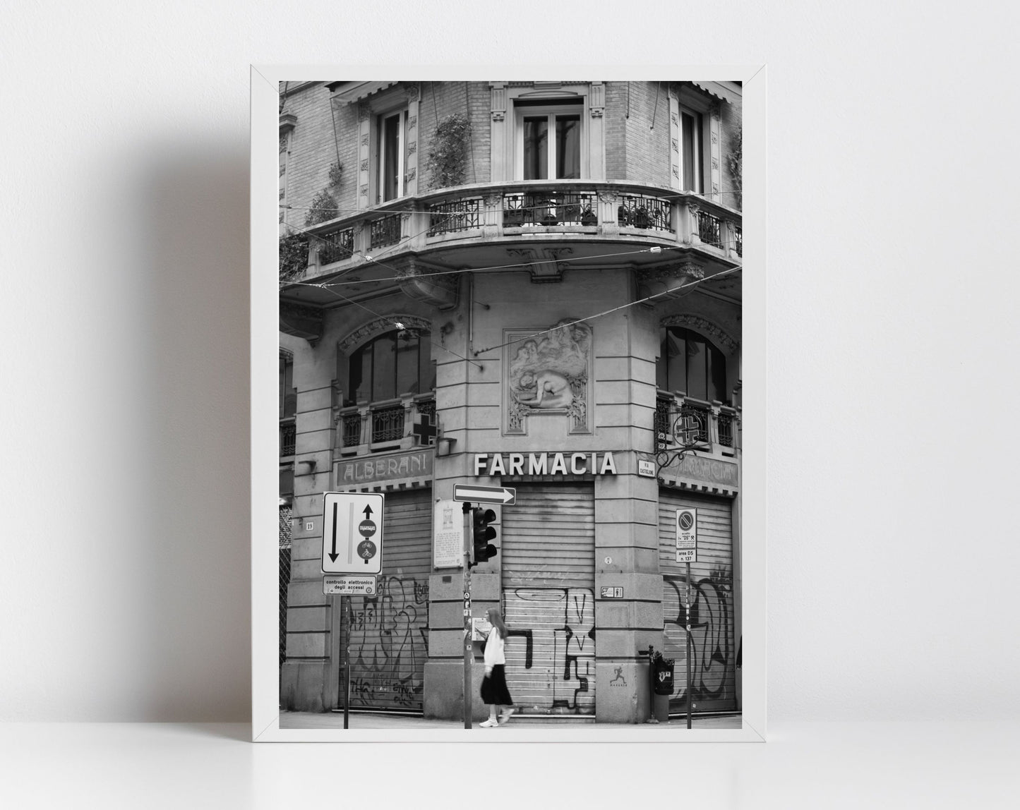 Bologna Italy Urban Black And White Photography Print