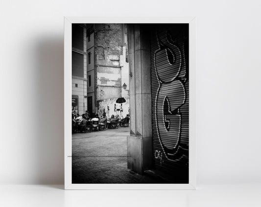 Valencia Spain Black And White Photography Print