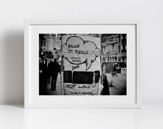 St Pauli Hamburg Black And White Photography Print