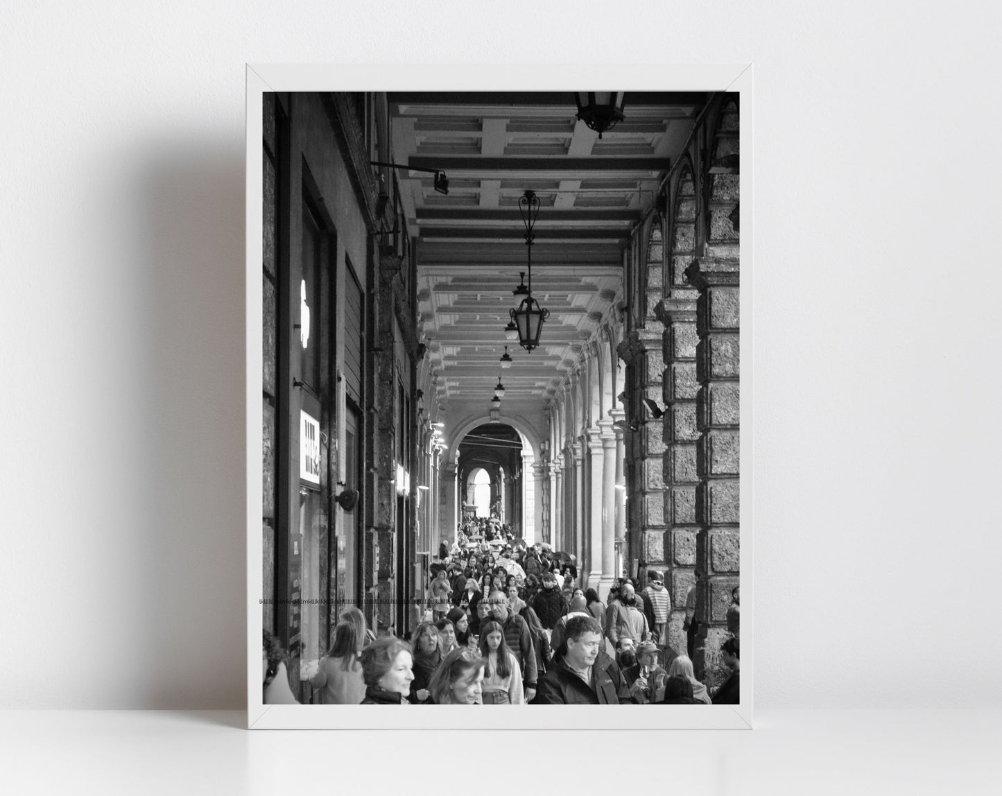 Bologna Italy Portico Black And White Photography Print