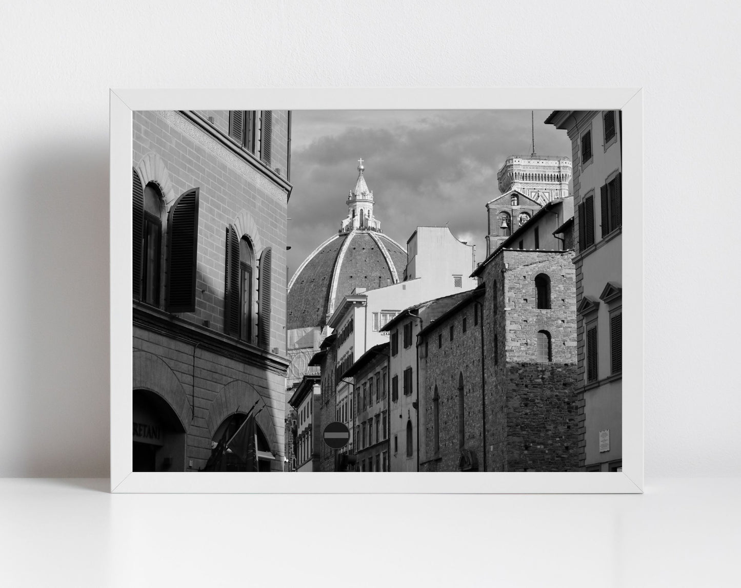 Florence Via Panzani Italy Black And White Photography Art Print