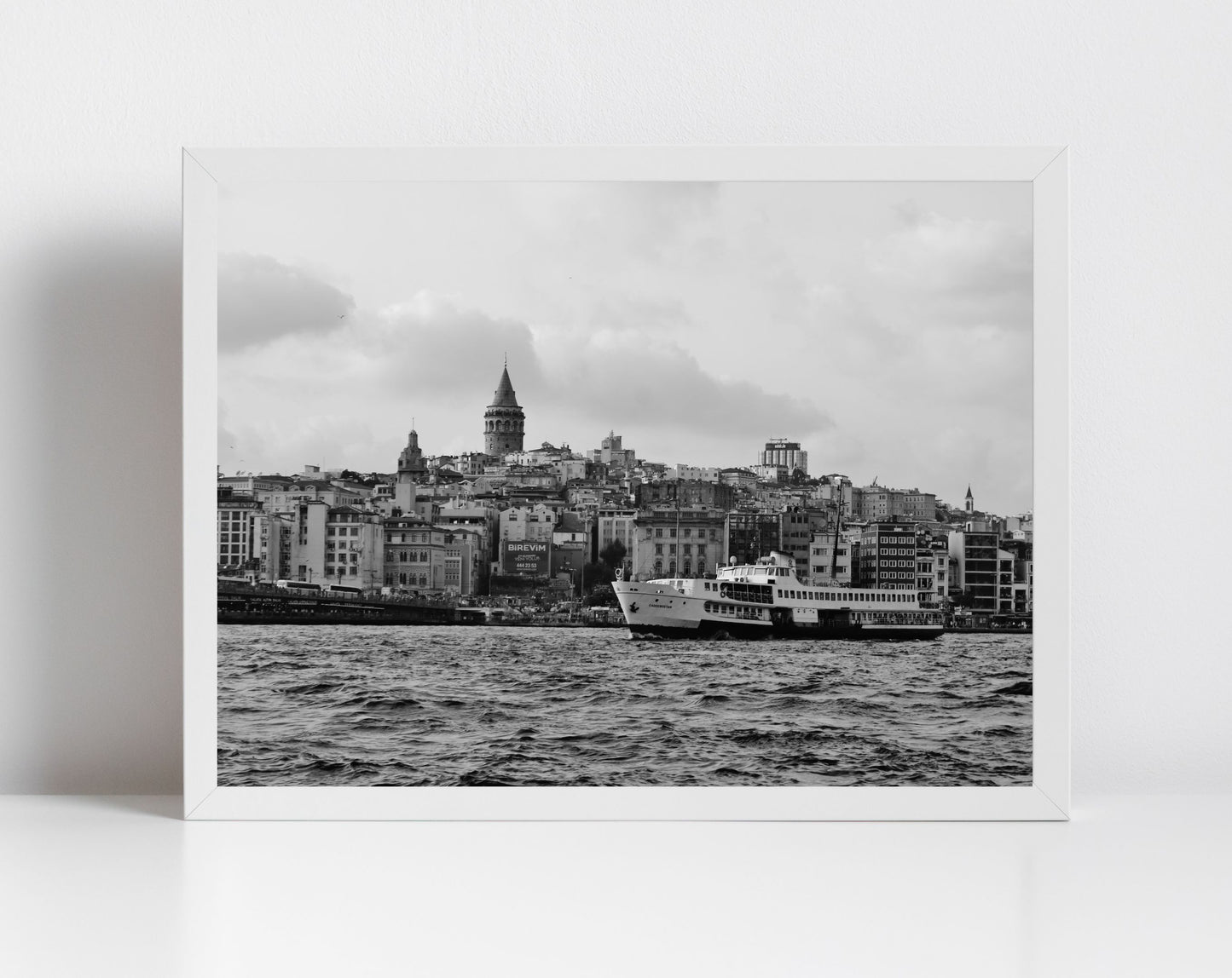 Istanbul Galata Tower Eminonu Black And White Photography Print Wall Art