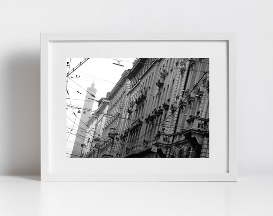 Bologna Street Black And White Photography Print