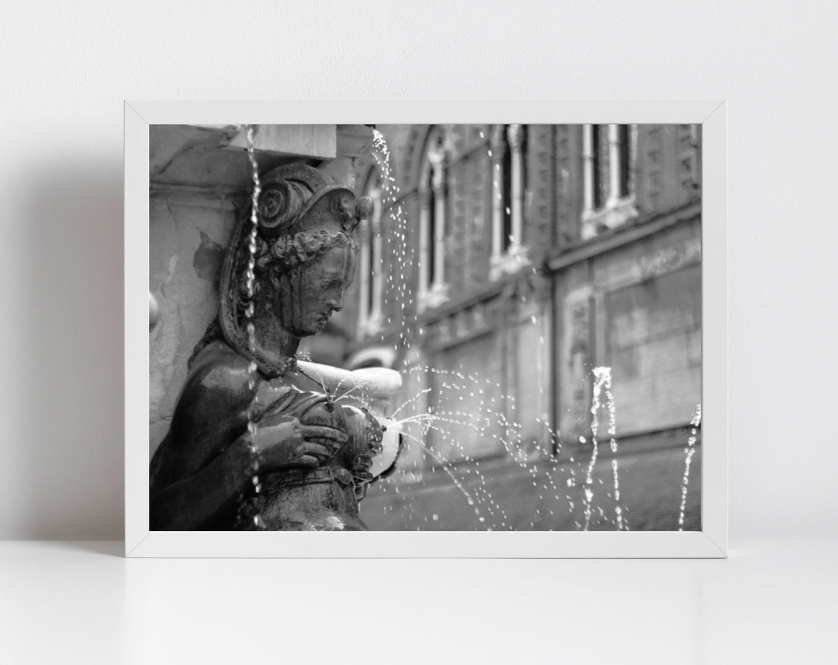 Nereid Fountain of Neptune Bologna Black And White Photography Print