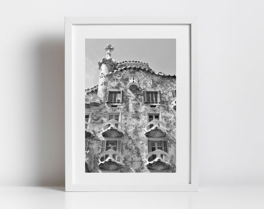 Casa Batlló Gaudi Black And White Photography Print