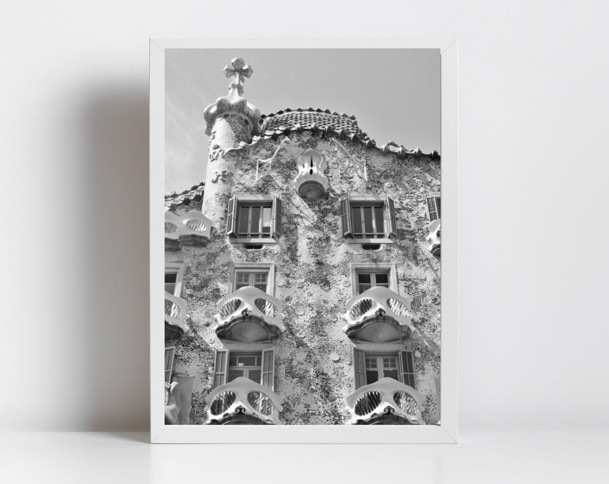 Casa Batlló Gaudi Black And White Photography Print