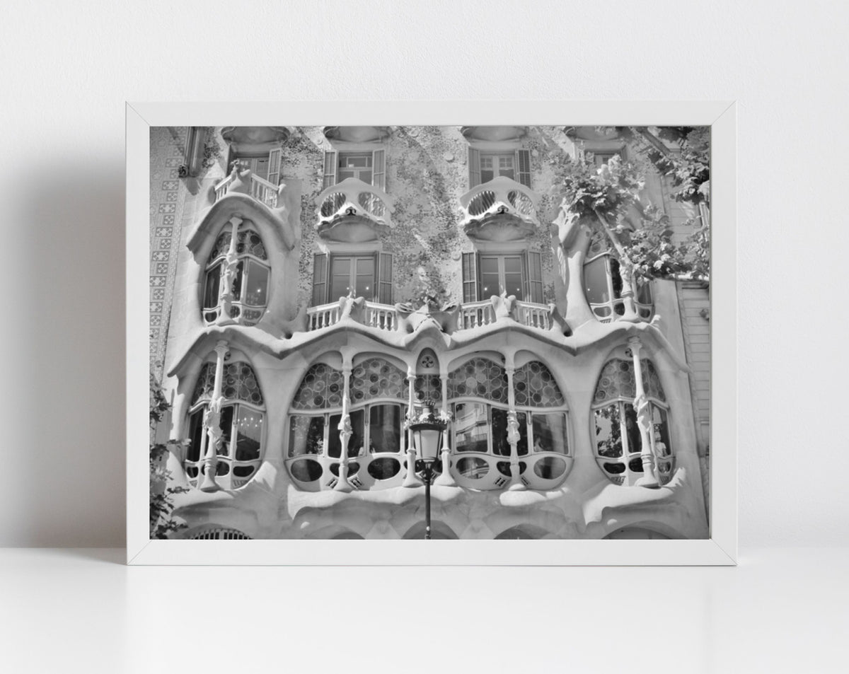Gaudi Casa Batlló Barcelona Black And White Photography Print