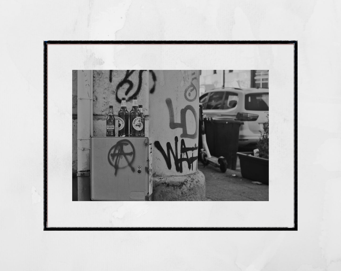 Anarchist Poster Catania Sicily Street Black And White Photography Print
