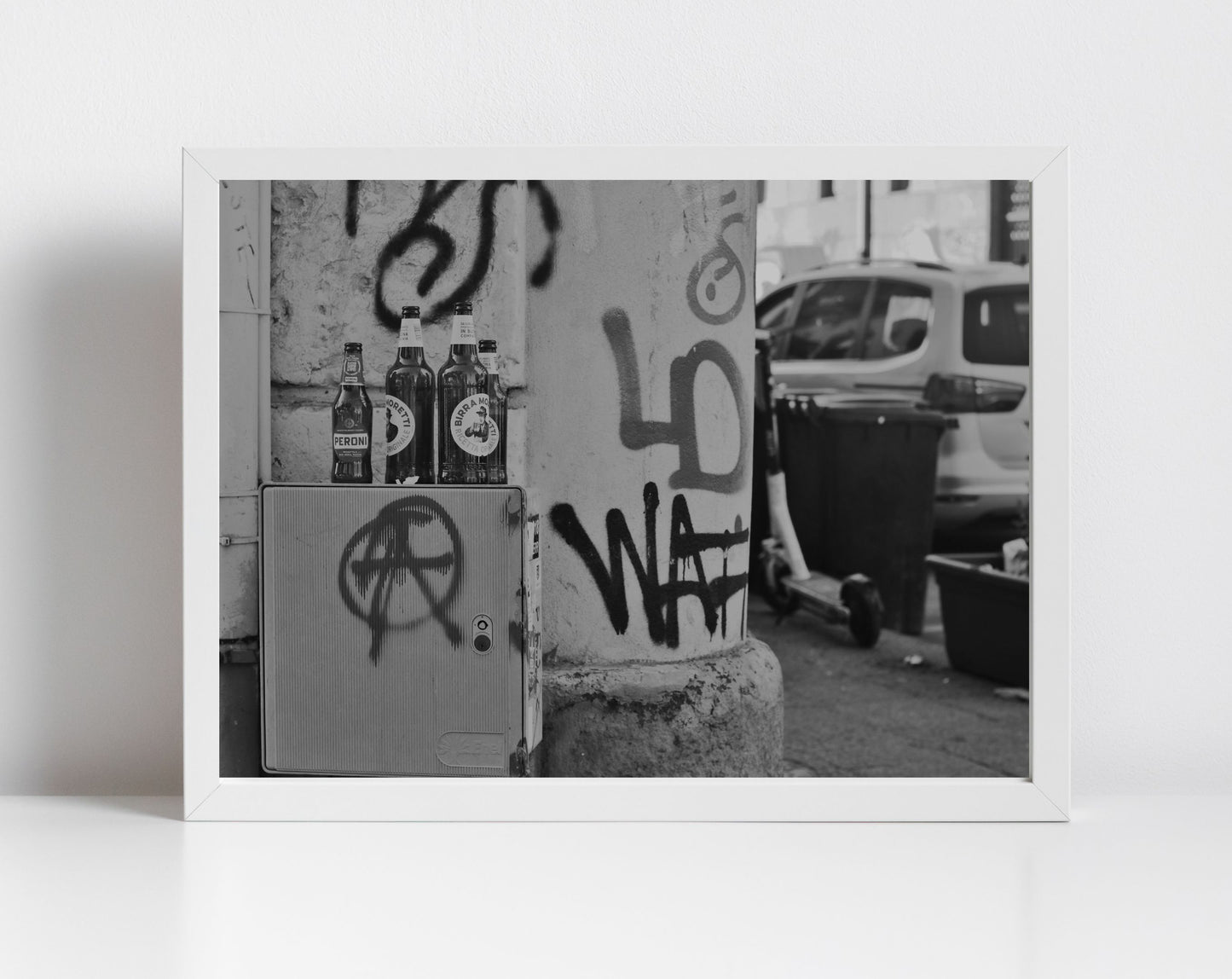 Anarchist Poster Catania Sicily Street Black And White Photography Print