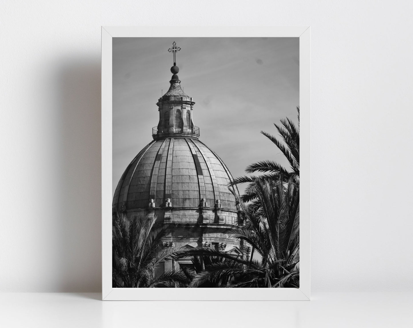 Palermo Cathedral Black And White Photography Print Italy Wall Art