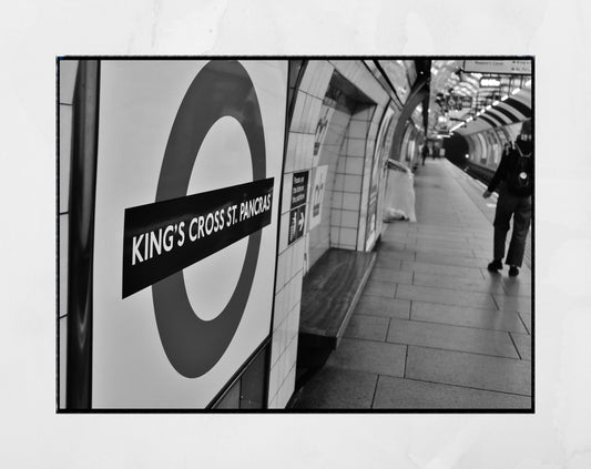 London Underground Black And White Poster King's Cross St Pancras Print