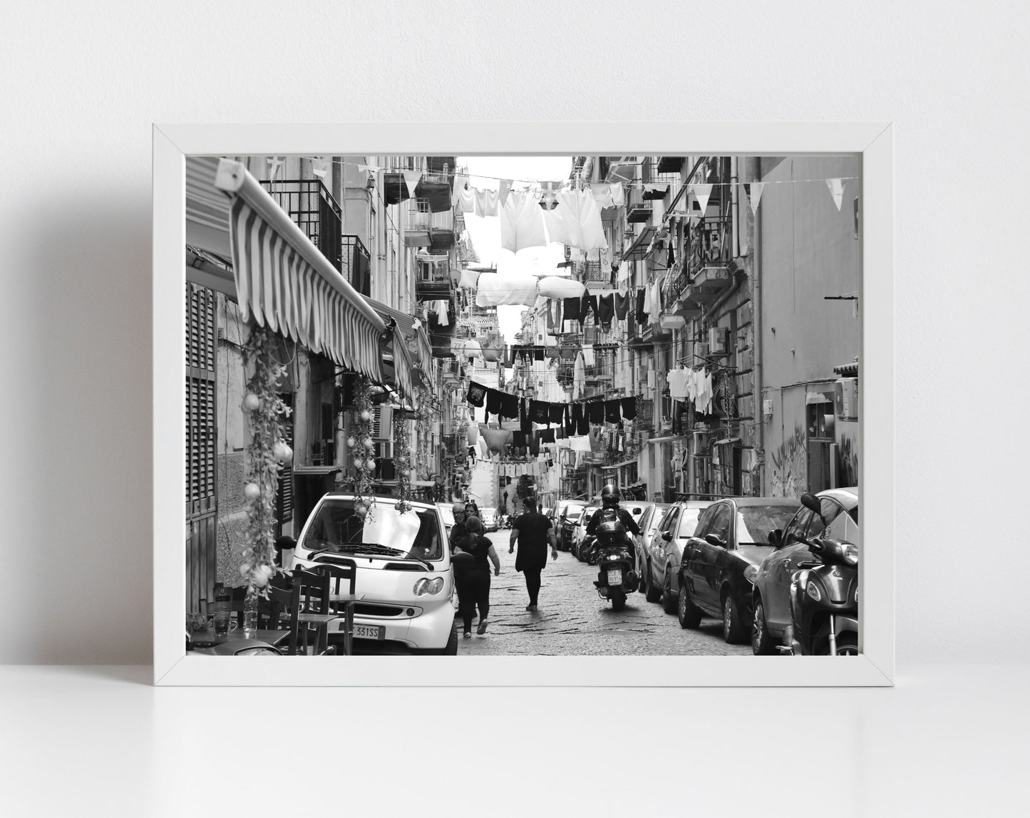 Naples Italy Print Street Black And White Photography