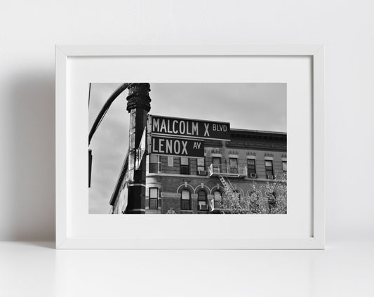 Harlem Print Malcolm X Boulevard Lenox Avenue Poster New York Street Photography