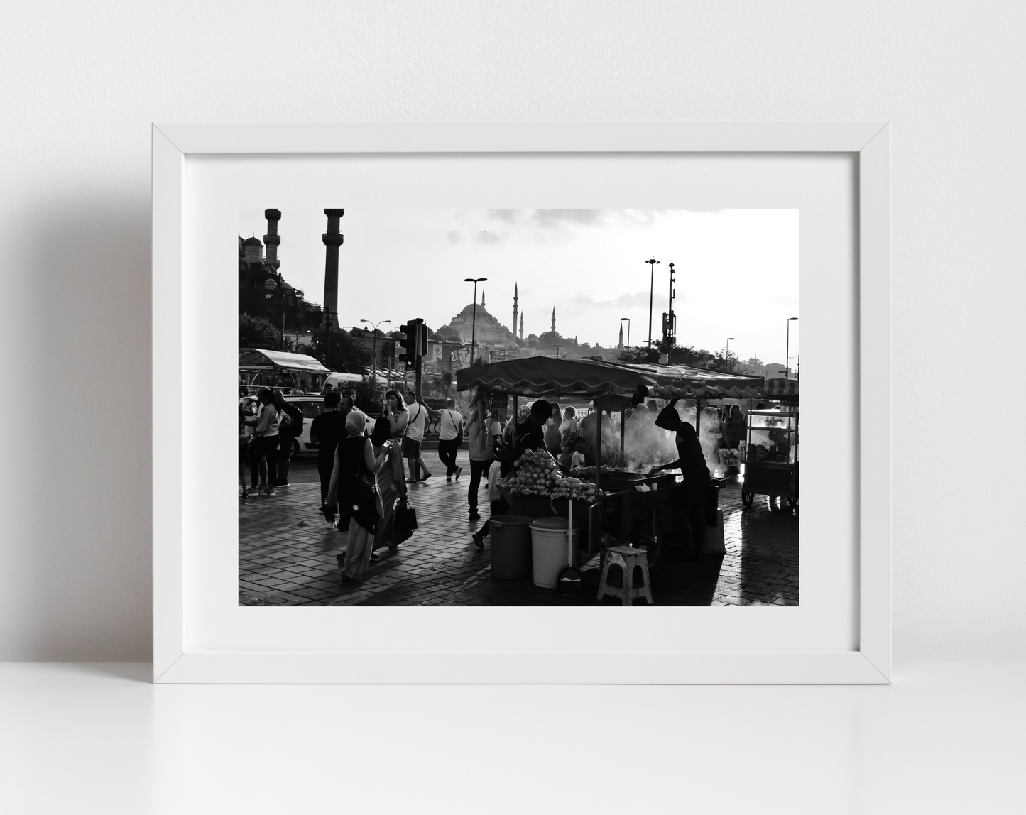 Istanbul Eminönü Black And White Photography Print Poster