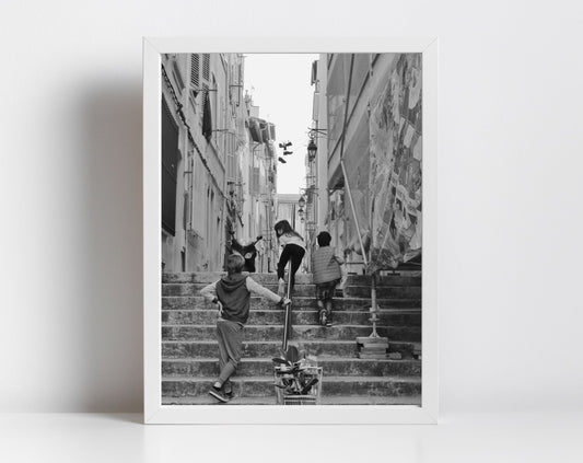 Le Panier Marseille Street Photography Print (Black And White)