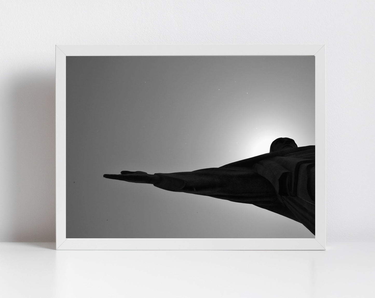 Christ The Redeemer Poster Rio De Janeiro Brazil Black And White Photography Print