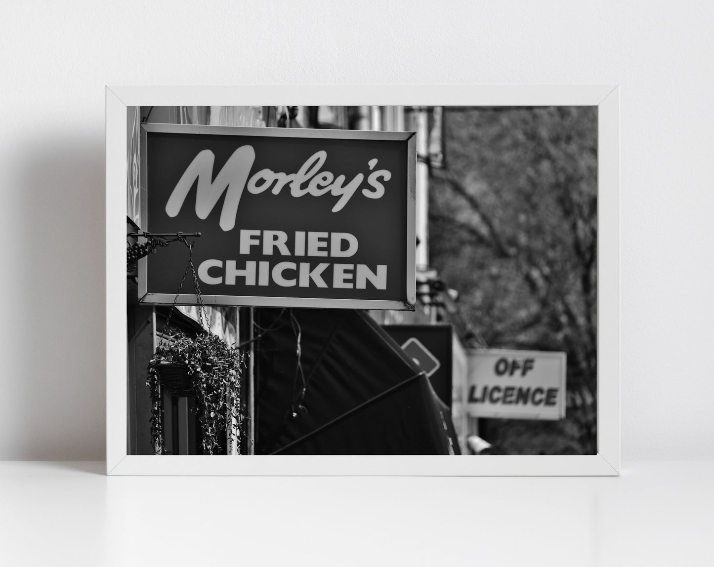 Morley's Fried Chicken South London Print Black and White