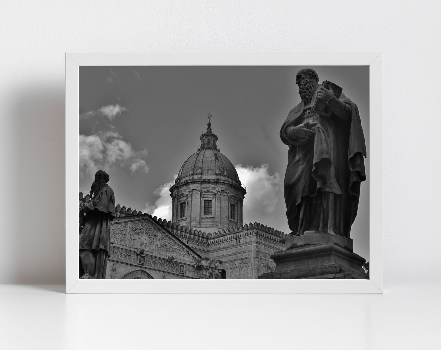Palermo Cathedral Black And White Photography Print Sicily Wall Art