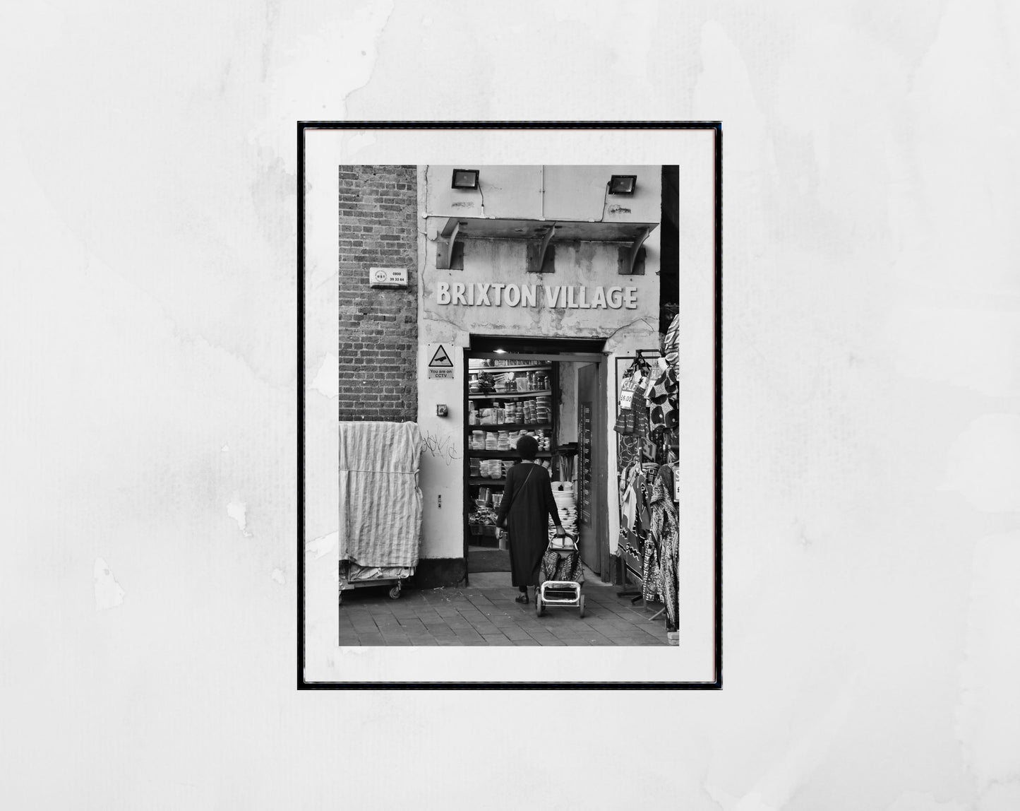 Brixton Village Market Street Black And White Photography Print