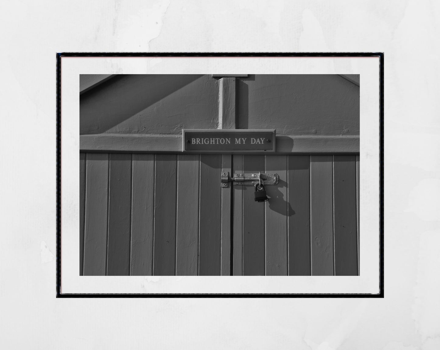 Brighton Photography Print Black And White Hove Beach Huts Wall Art