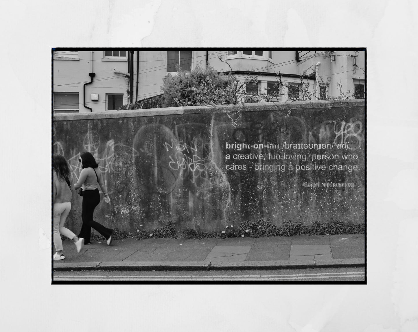 Brighton Street Black And White Photography Print