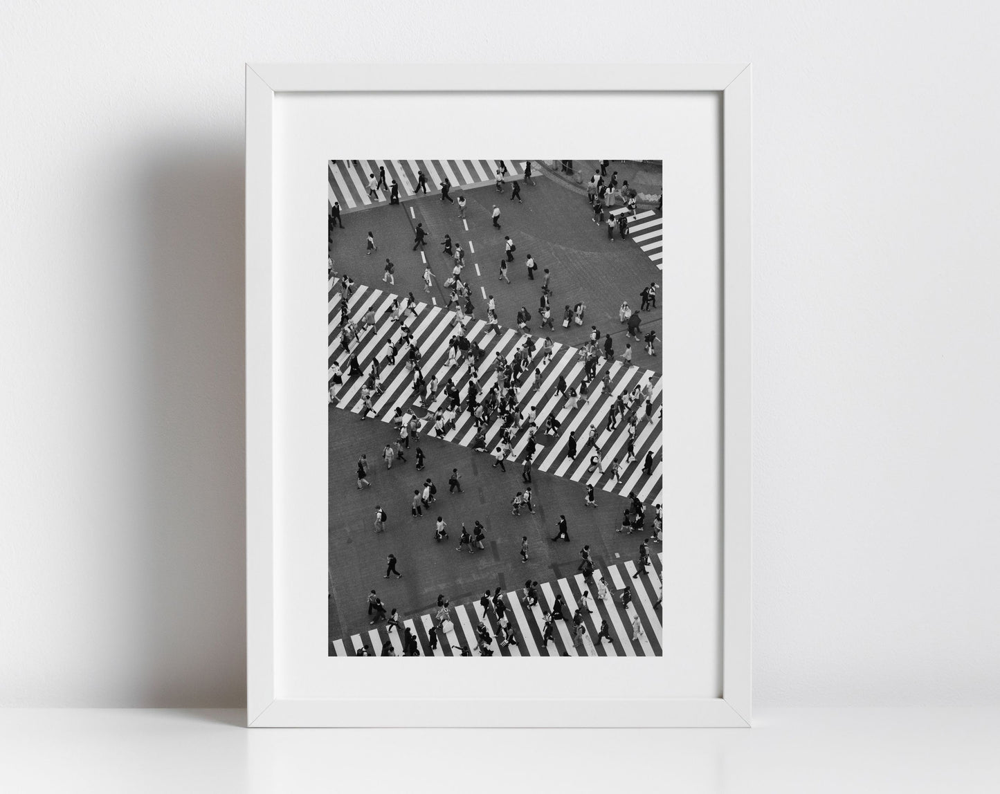 Shibuya Crossing Tokyo Black And White Photography Print Wall Art