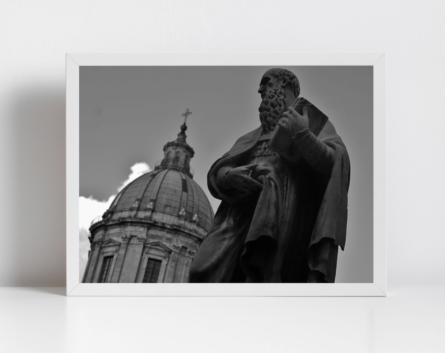 Saint Ignatius Palermo Cathedral Black And White Photography Print