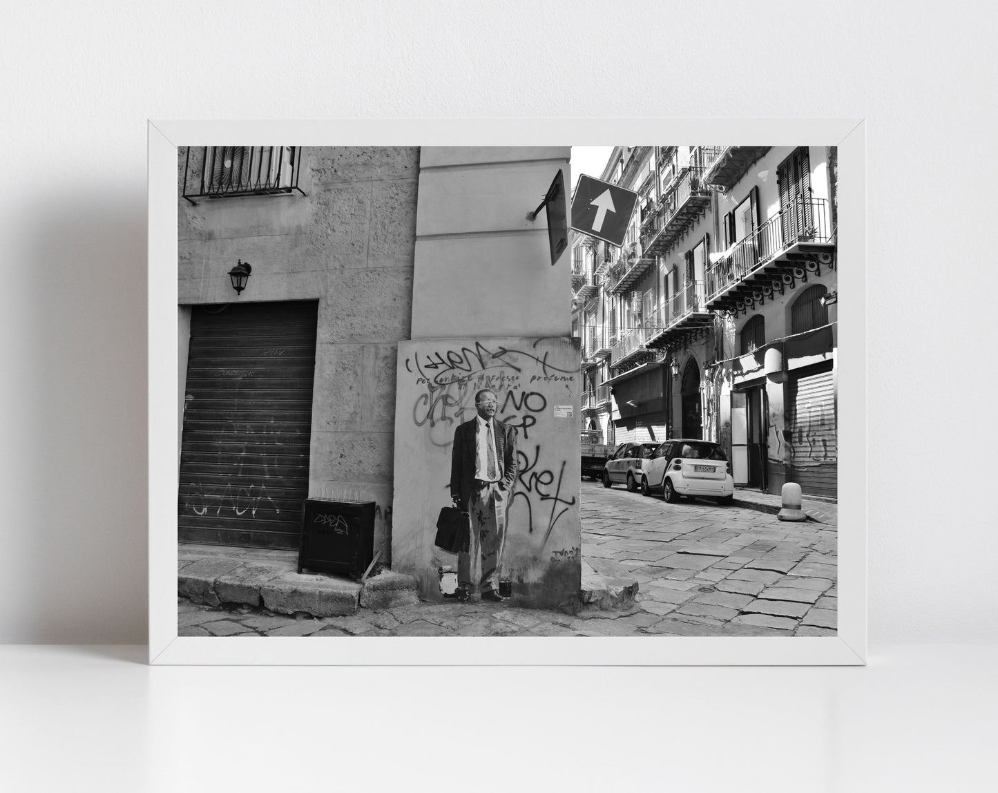 Paolo Borsellino Palermo TVboy Street Art Black And White Photography Print