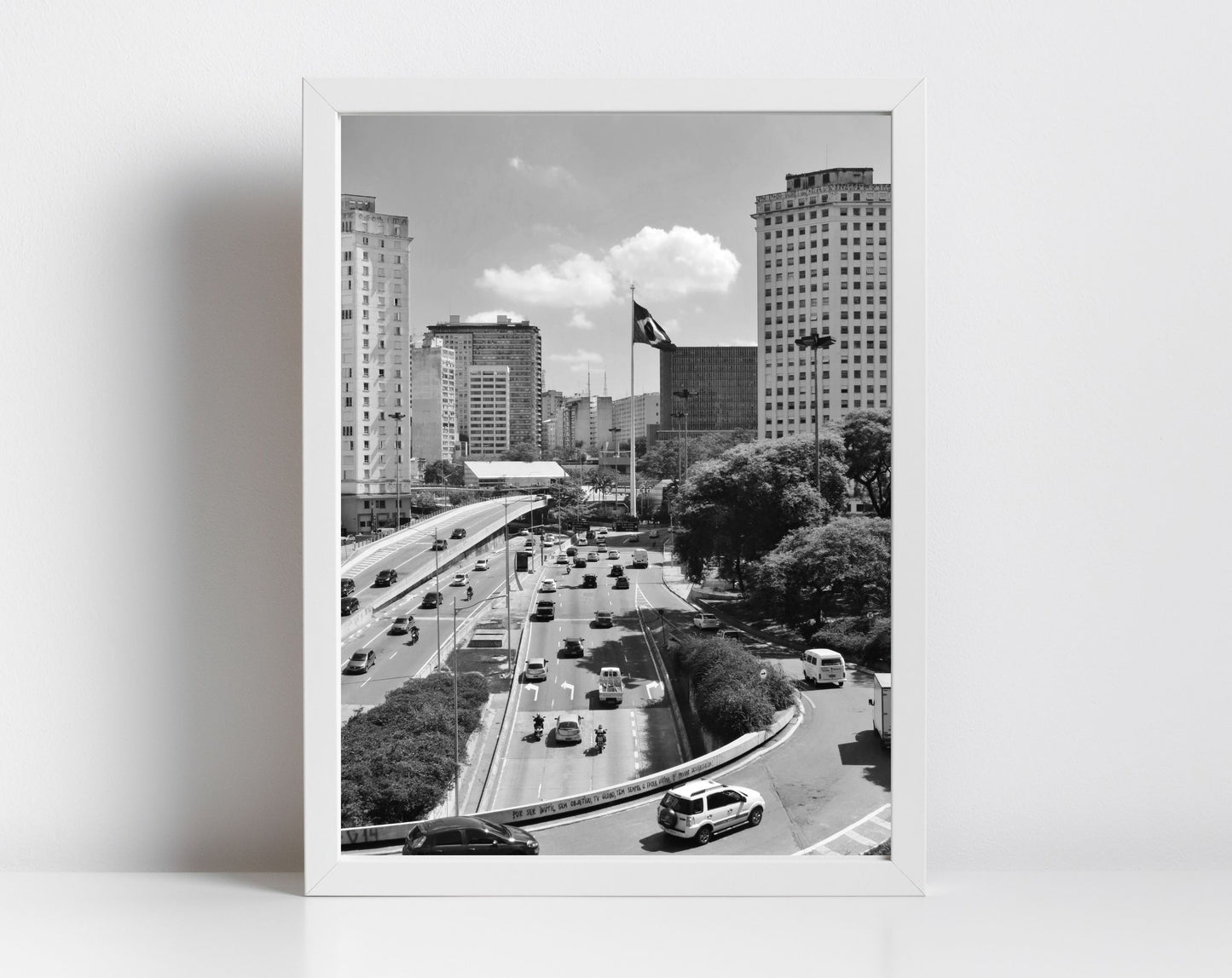 Sao Paulo Poster Brazil Black And White Photography Print