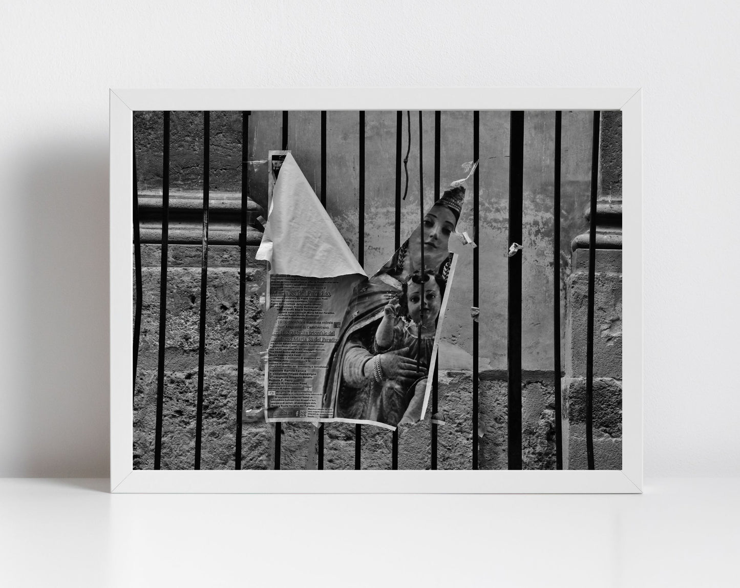 Urban Fine Art Photography Black And White Religious Icon Wall Art Palermo Sicily Print