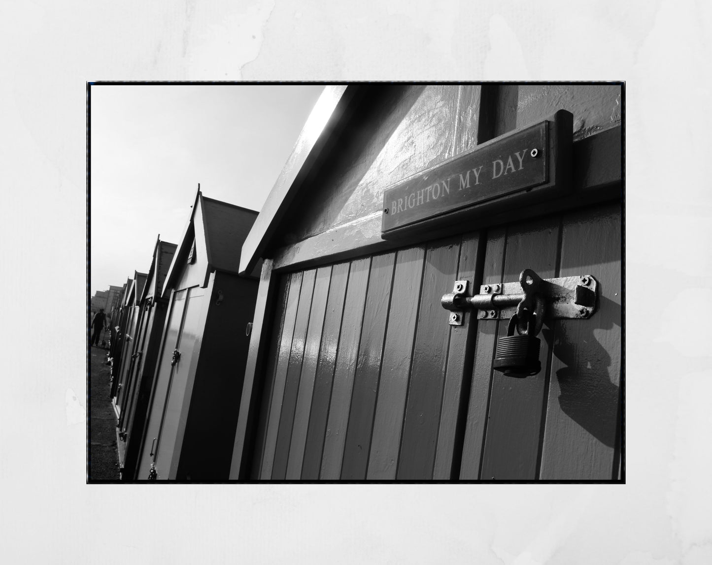 Brighton Black And White Photography Print Hove Beach Huts Poster
