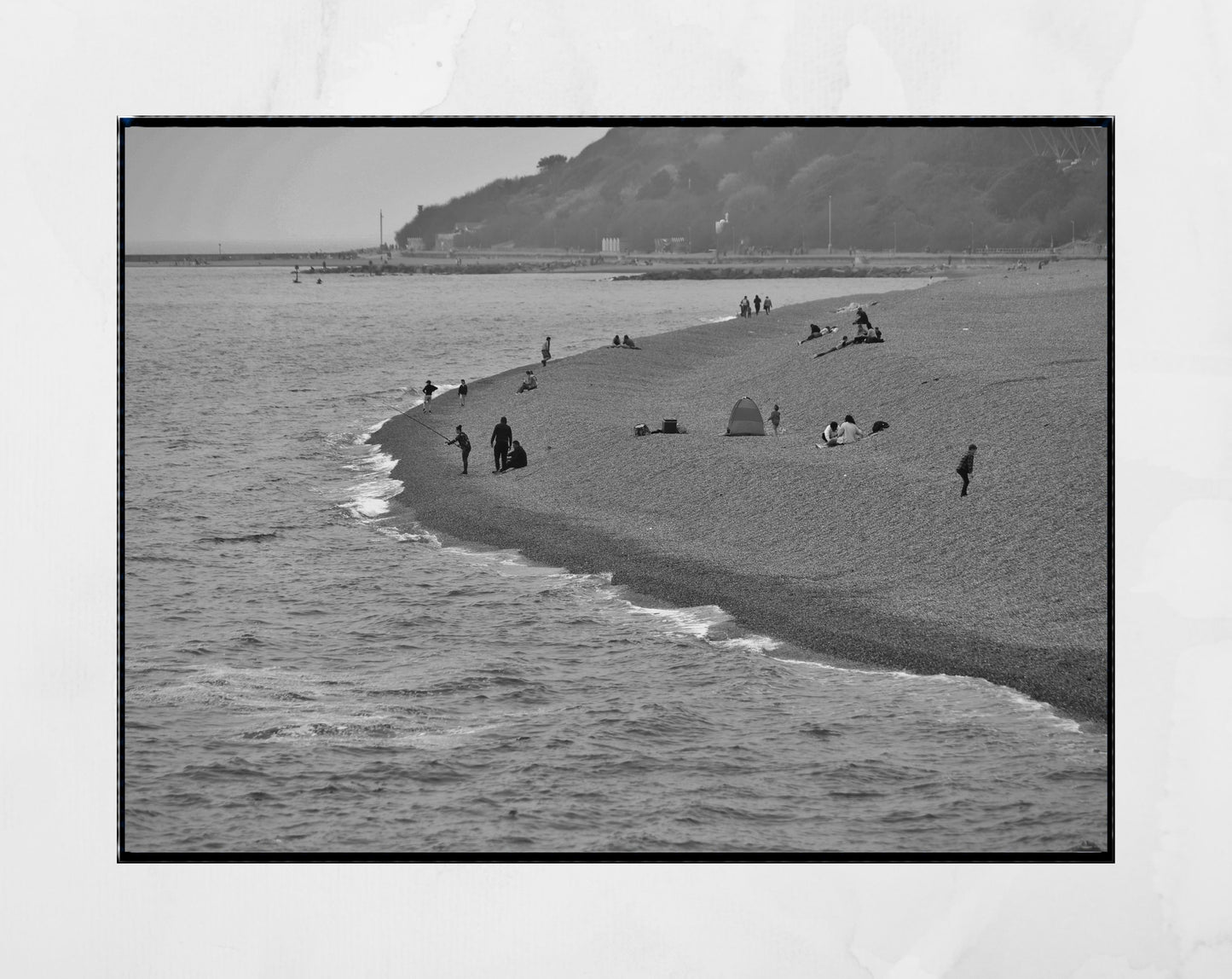 Folkestone Beach Black And White Photography Print