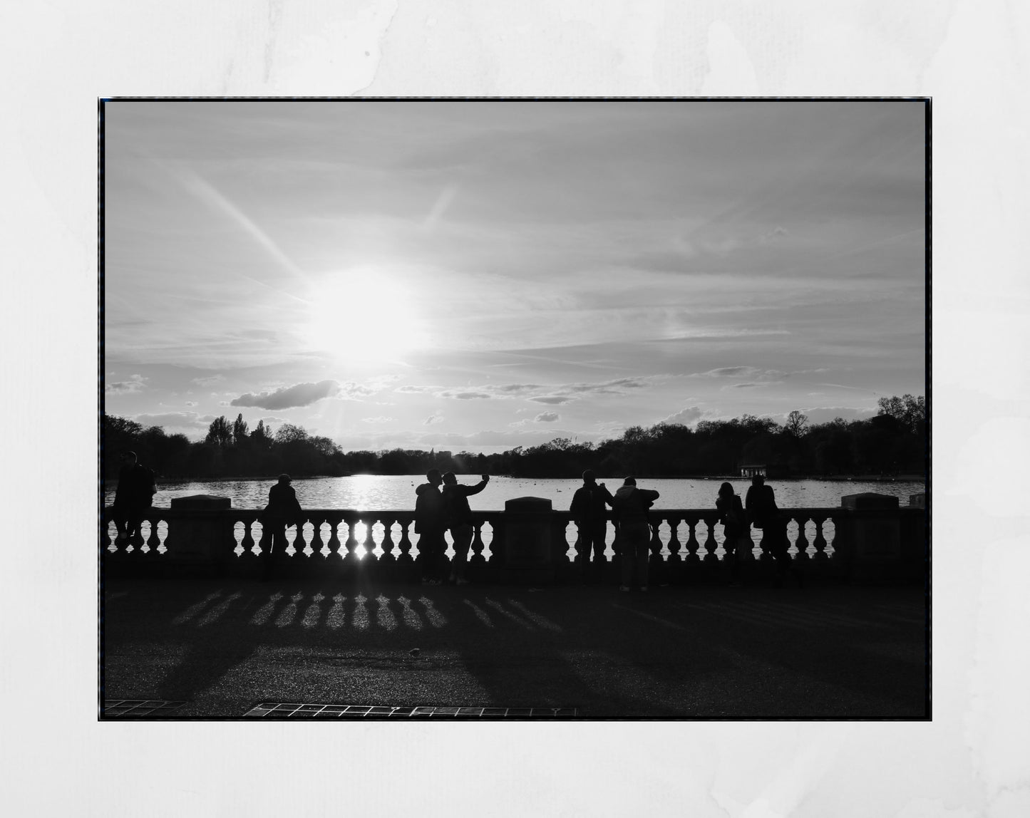 Hyde Park London The Serpentine Black And White Photography Wall Art
