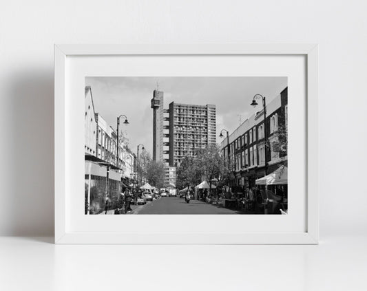 Trellick Tower Poster Brutalist Wall Art Notting Hill Black And White Print