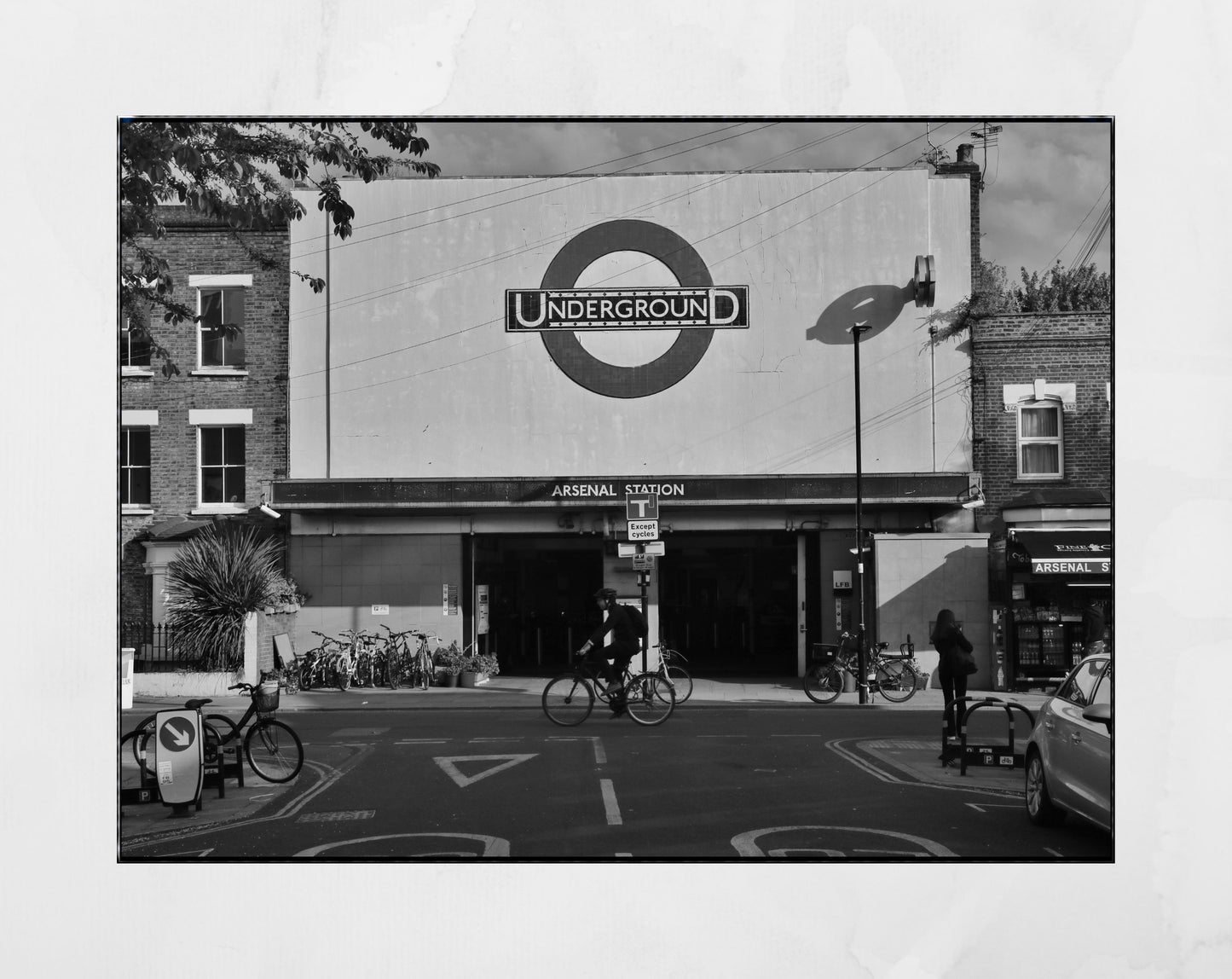 London Underground Black And White Poster Arsenal Station Print