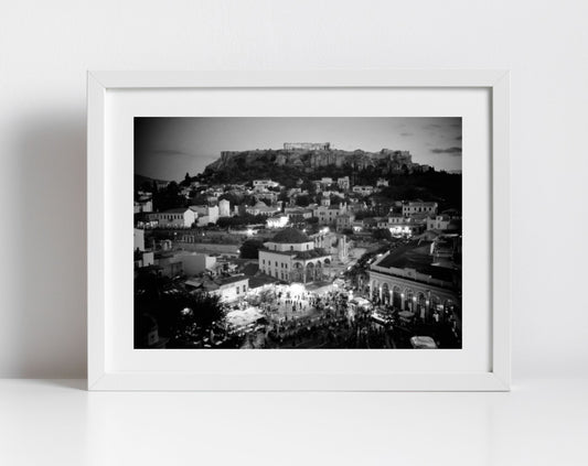Athens Greece Black And White Photography Print